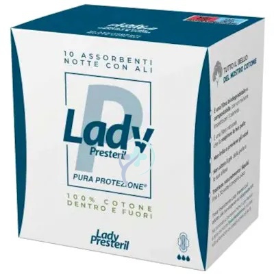 Lady Presteril Assorbenti Notte Cotone Con Ali Ripiegati
